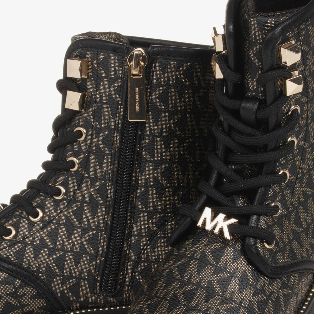 Michael Kors Kids - Girls Gold-Tone Monogram Boots