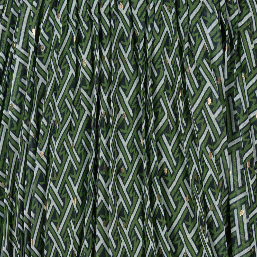 Michael Kors Kids-Зеленое плиссированное платье из шифона | Childrensalon Outlet