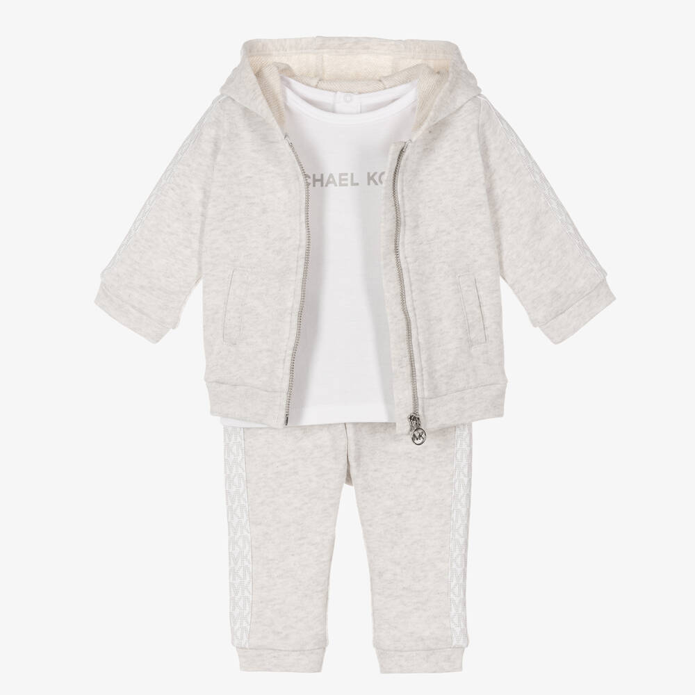 Michael Kors Kids - Ensemble survêtement gris en coton | Childrensalon