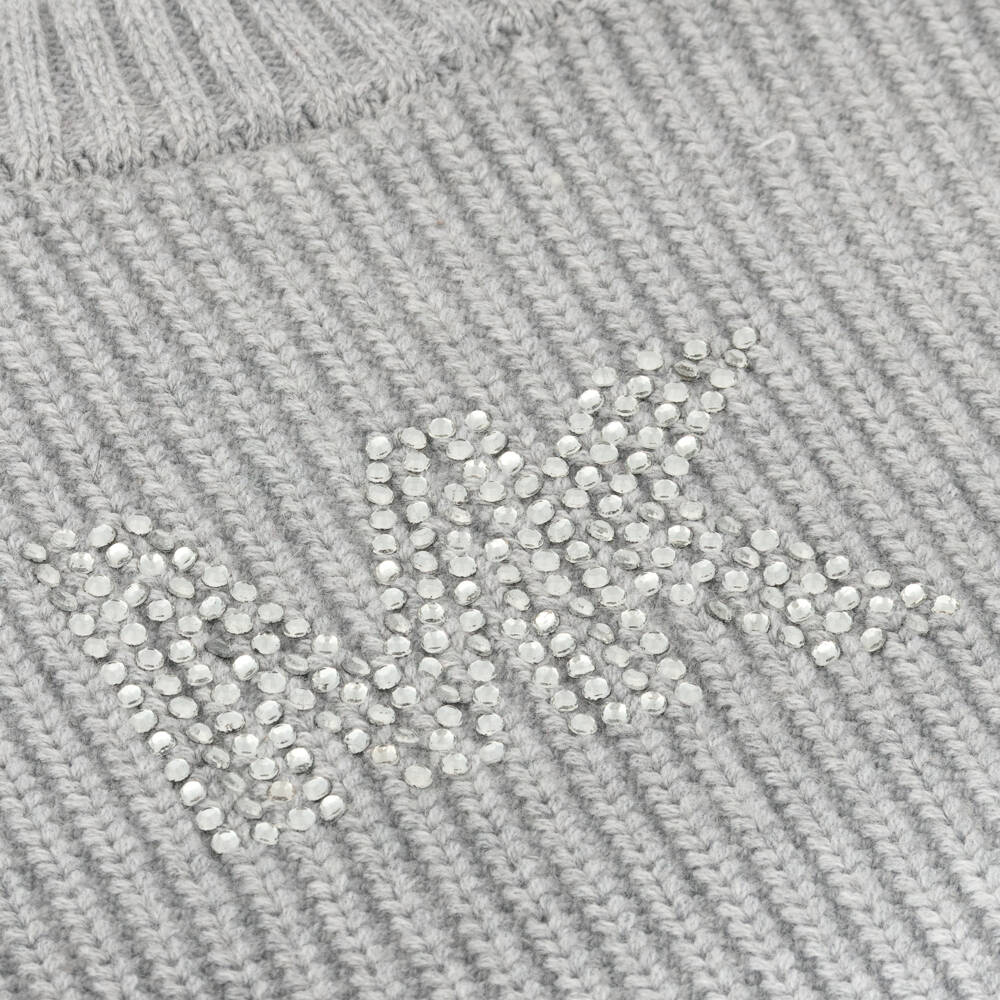 Michael Kors Kids-Girls Grey Diamanté Knit Jumper | Childrensalon Outlet