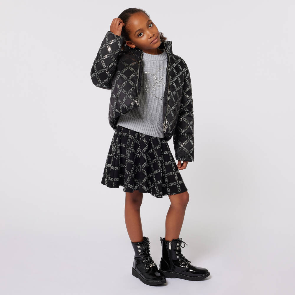 Michael Kors Kids-Girls Grey Diamanté Knit Jumper | Childrensalon Outlet