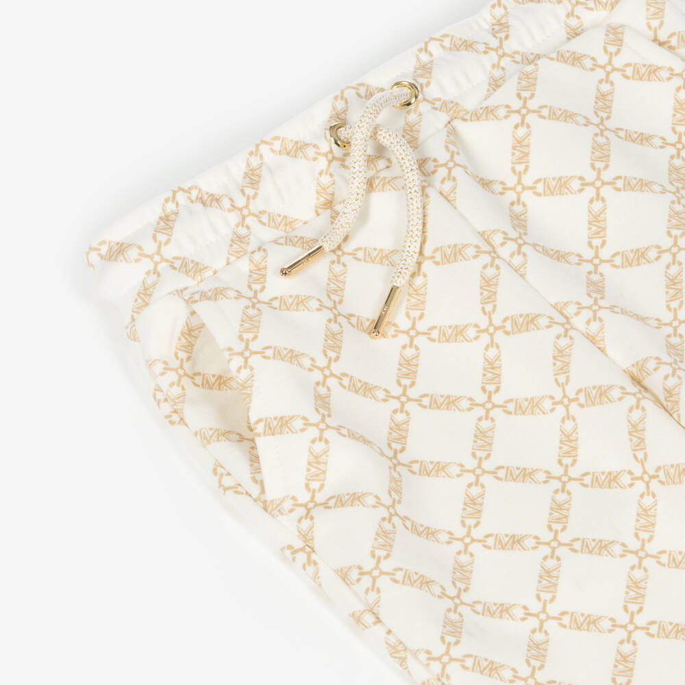 Michael Kors Kids-Girls Ivory & Beige Knit Trousers | Childrensalon Outlet