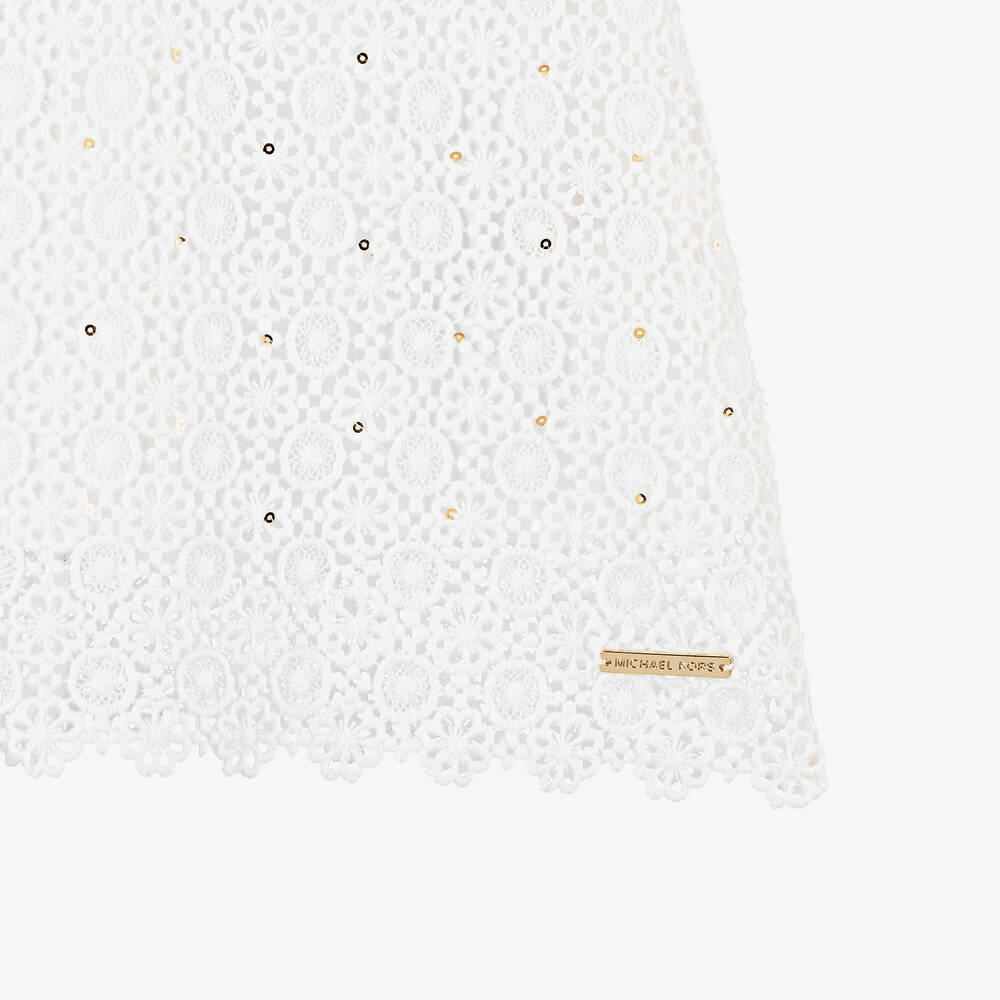 Michael Kors Kids-Girls Ivory Cotton Guipure Lace Dress | Childrensalon Outlet