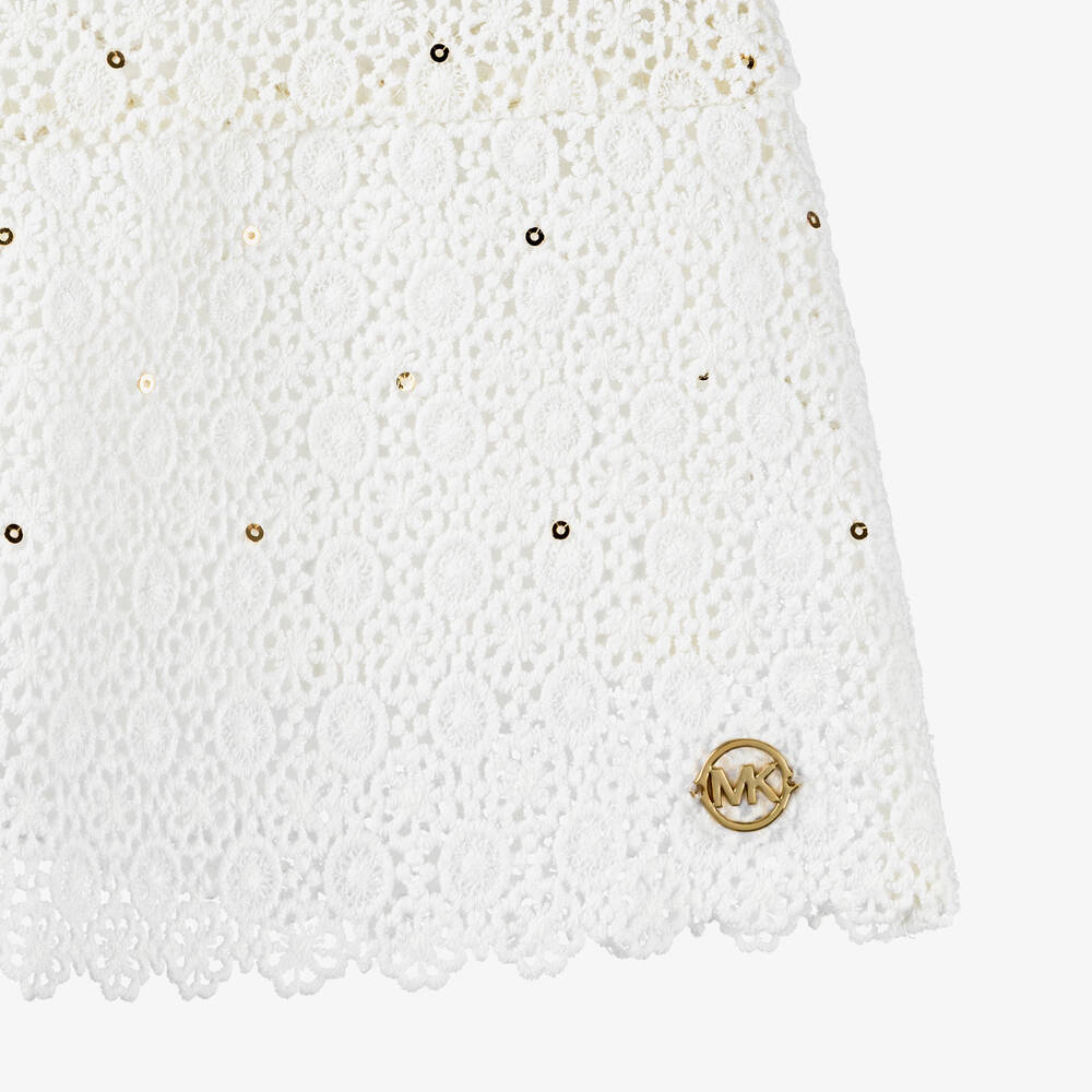 Michael Kors Kids-Girls Ivory Cotton Lace Dress | Childrensalon Outlet