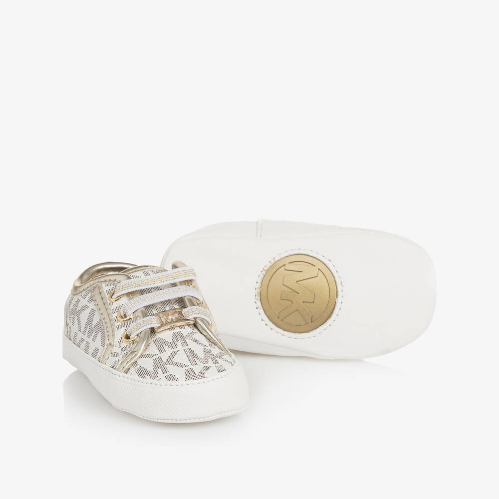Michael Kors Kids-Girls' Ivory & Gold Pre-Walkers | Childrensalon Outlet