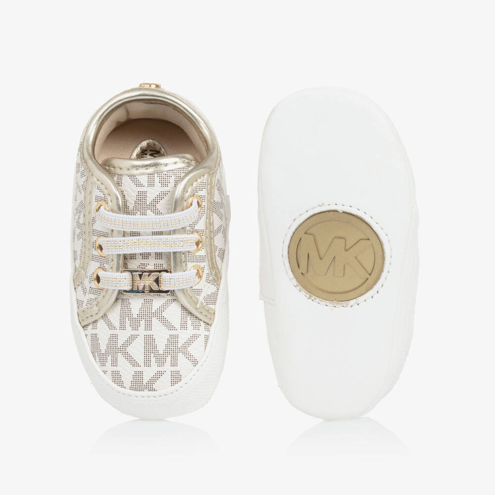 Michael Kors Kids-Girls' Ivory & Gold Pre-Walkers | Childrensalon Outlet