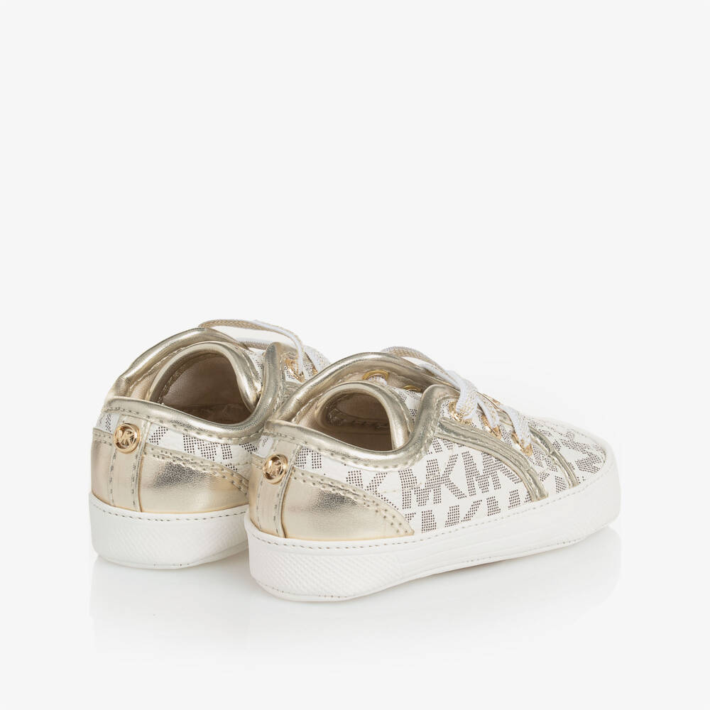 Michael Kors Kids-Girls' Ivory & Gold Pre-Walkers | Childrensalon Outlet