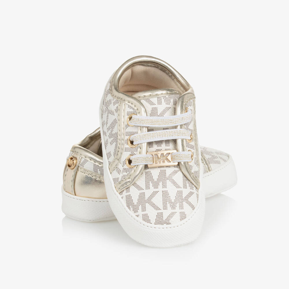 Michael Kors Kids-Girls' Ivory & Gold Pre-Walkers | Childrensalon Outlet