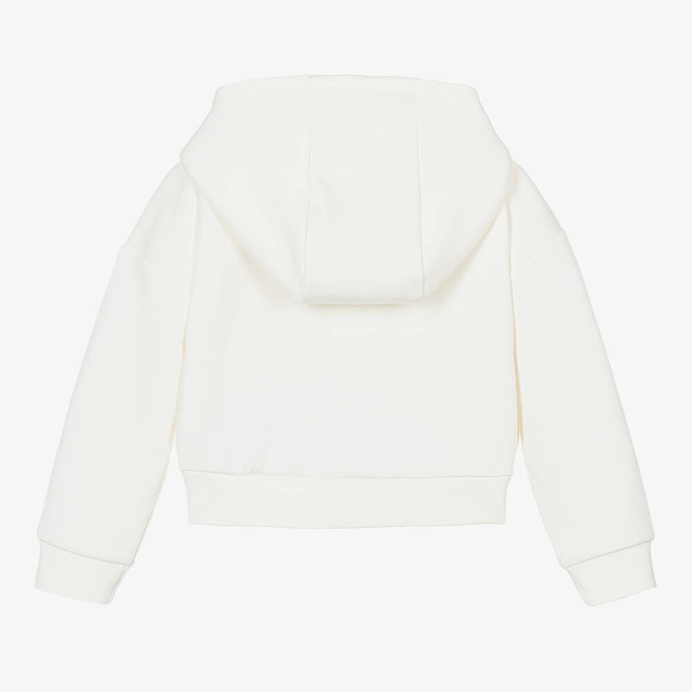 Michael Kors Kids-Girls Ivory Hooded Zip-Up Top | Childrensalon Outlet