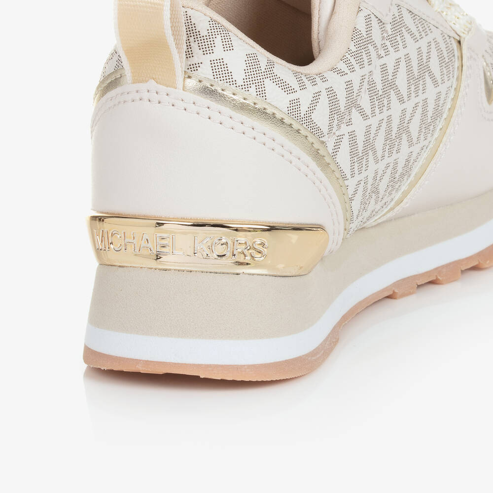 Michael Kors Kids Girls Ivory Lace Up Trainers