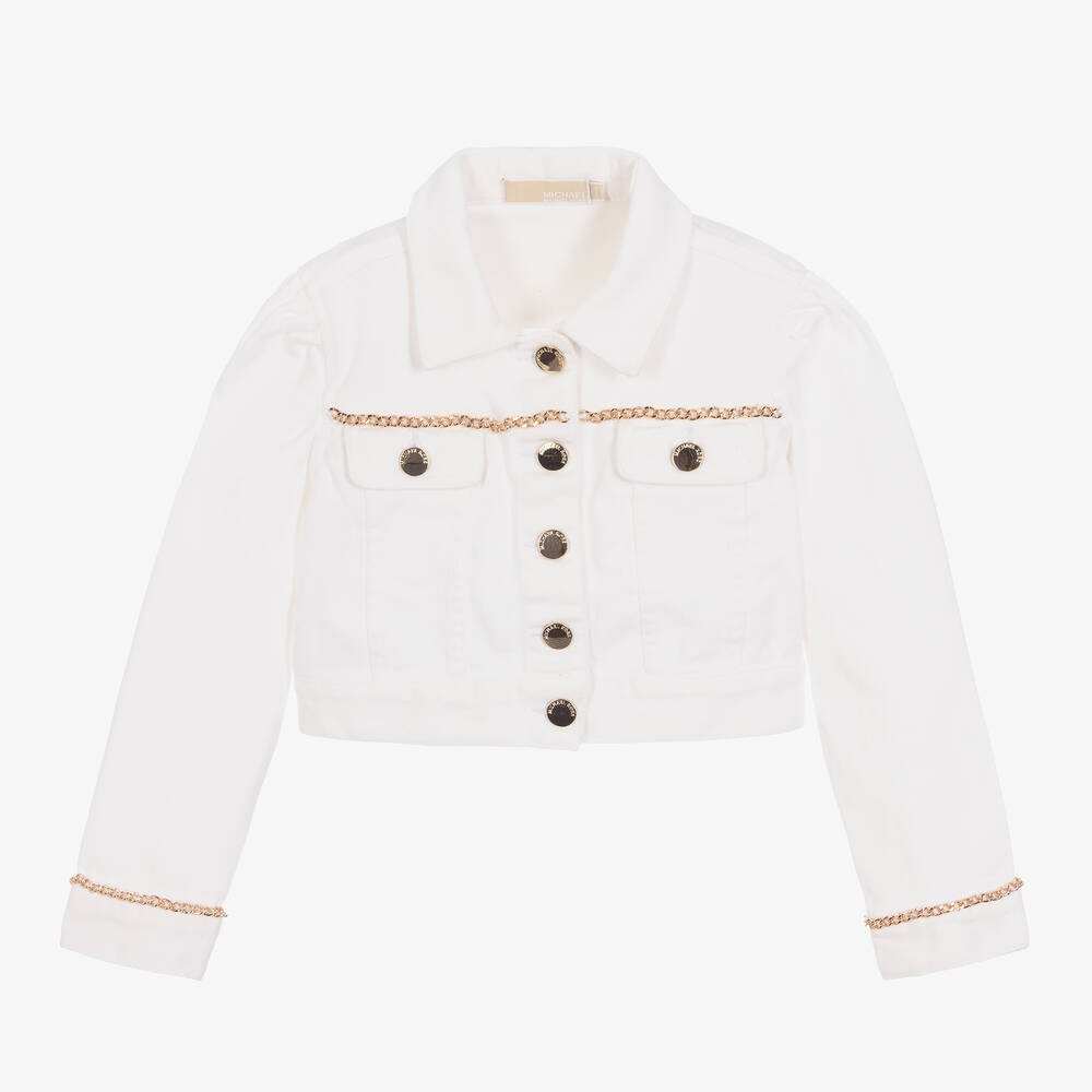 Michael Kors Kids - Veste ivoire en jean fille | Childrensalon