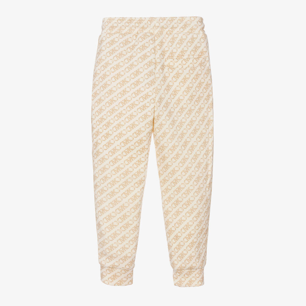 Michael Kors Kids-Girls Ivory MK Empire Print Joggers | Childrensalon Outlet