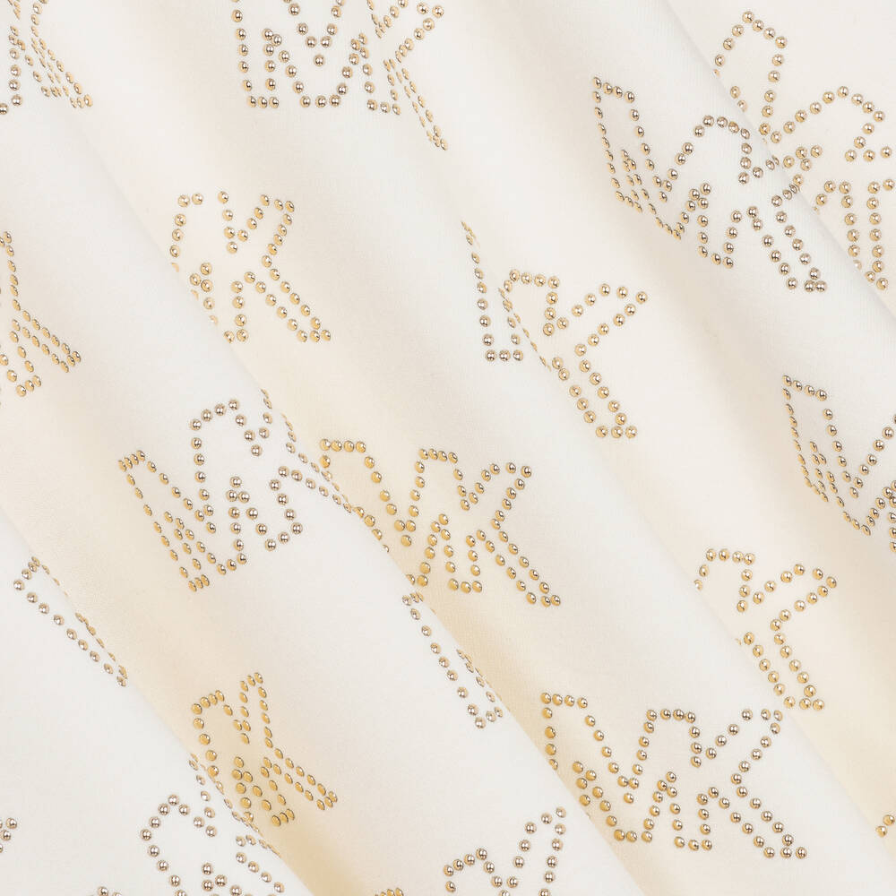 Michael Kors Kids-Girls Ivory Monogram Skater Skirt | Childrensalon Outlet