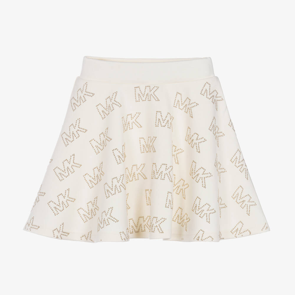 White and gold skater skirt store
