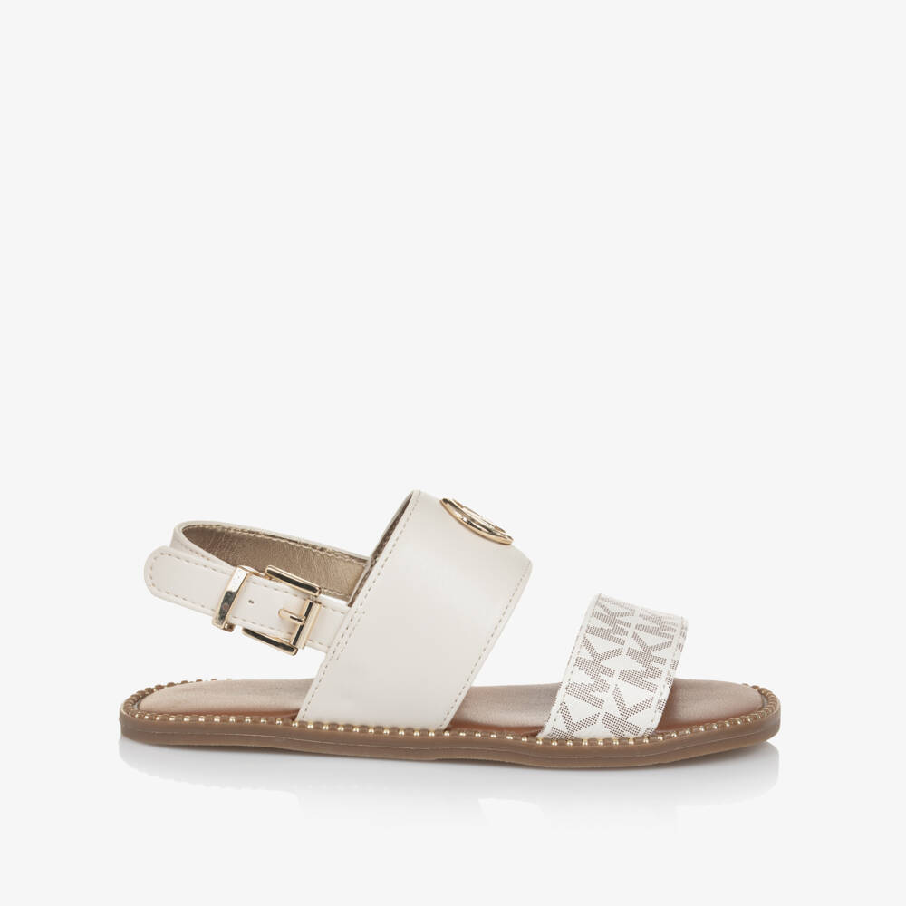 Michael Kors Kids-Girls Ivory Patterned Strap Sandals | Childrensalon Outlet