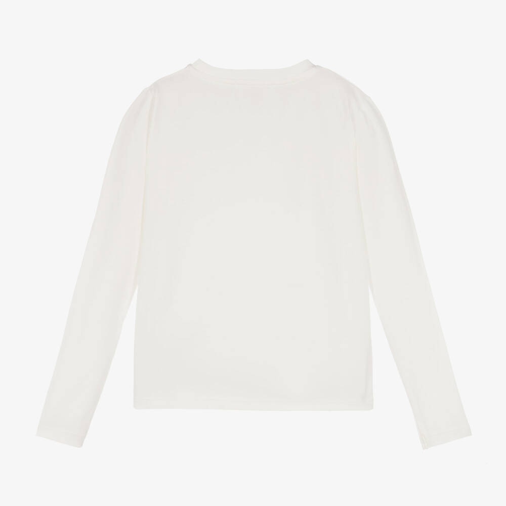 Michael Kors Kids-Girls Ivory Sequin Logo Top | Childrensalon Outlet