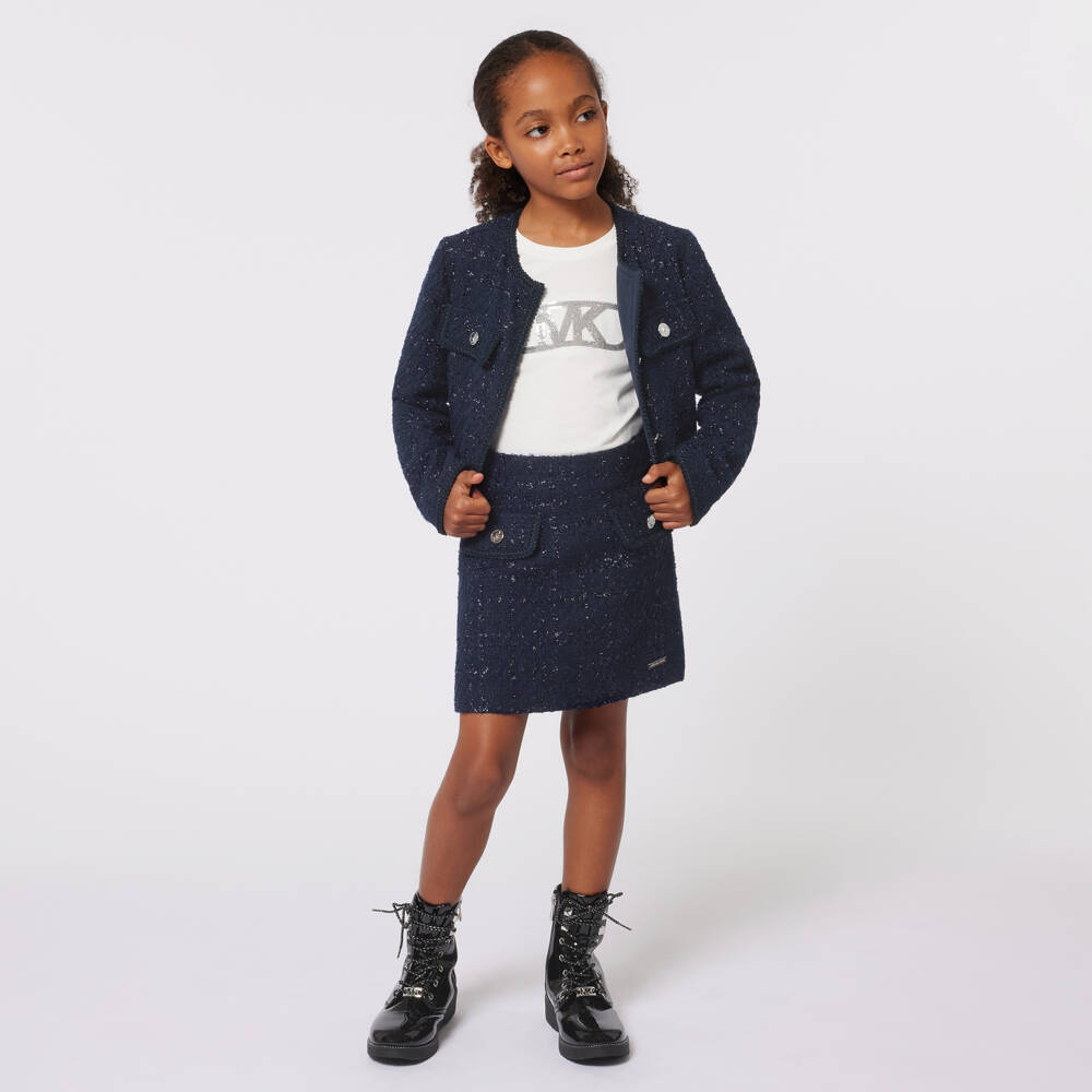 Michael Kors Kids-Girls Ivory Sequin Logo Top | Childrensalon Outlet