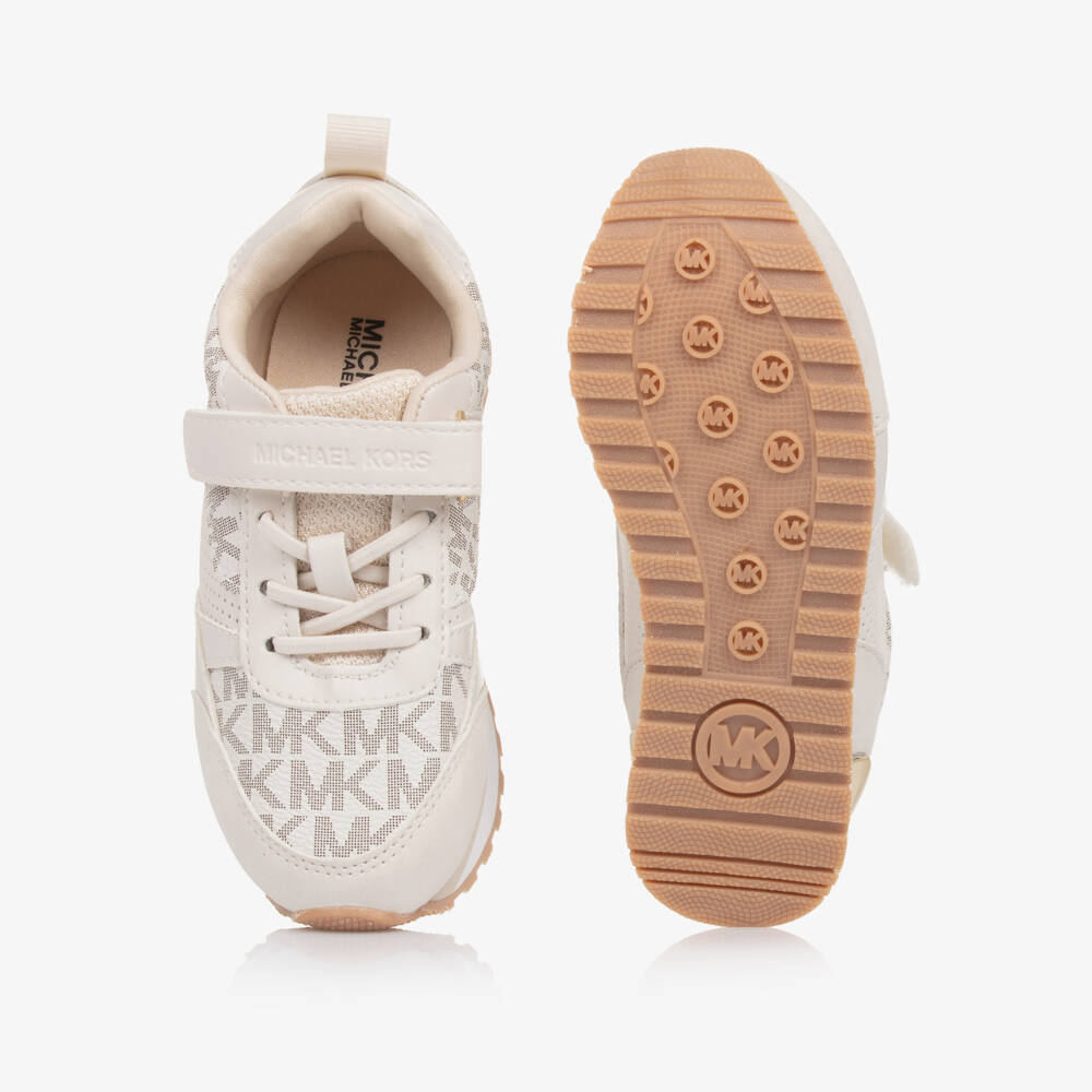 Michael Kors Kids-Girls Ivory Strap-On Sneakers | Childrensalon Outlet