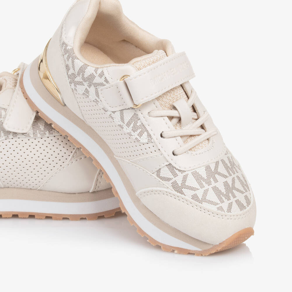 Michael Kors Kids-Girls Ivory Strap-On Sneakers | Childrensalon Outlet