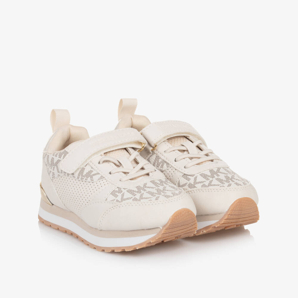 Michael Kors Kids-Girls Ivory Strap-On Sneakers | Childrensalon Outlet