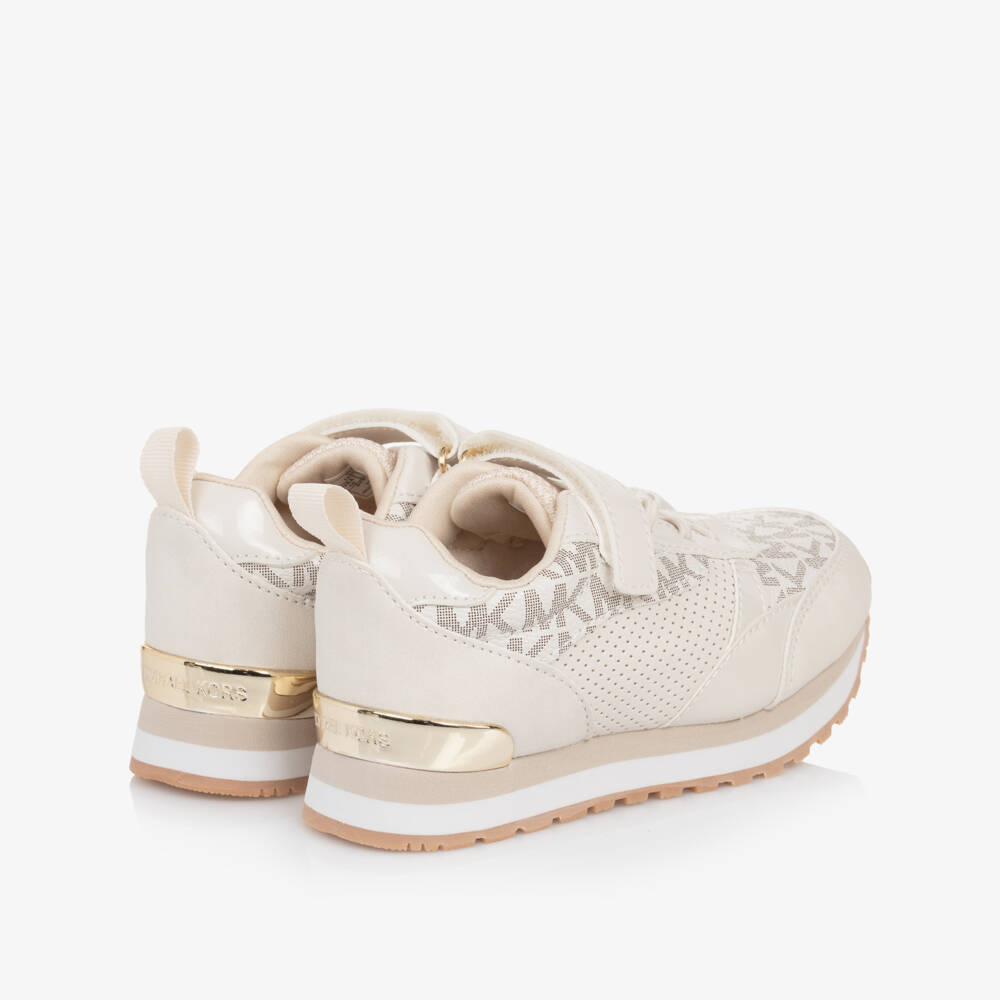 Michael Kors Kids-Girls Ivory Strap-On Sneakers | Childrensalon Outlet