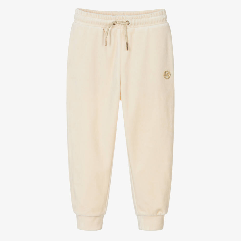 Michael Kors Kids - Elfenbeinfarbene Velours-Jogginghose (M) | Childrensalon