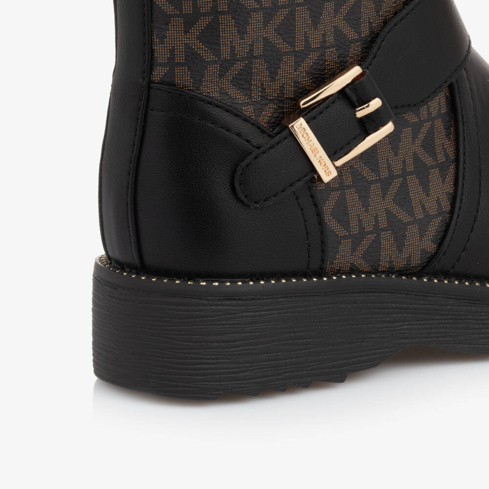 Michael Kors Kids-Girls Monogram Faux Leather Boots | Childrensalon Outlet