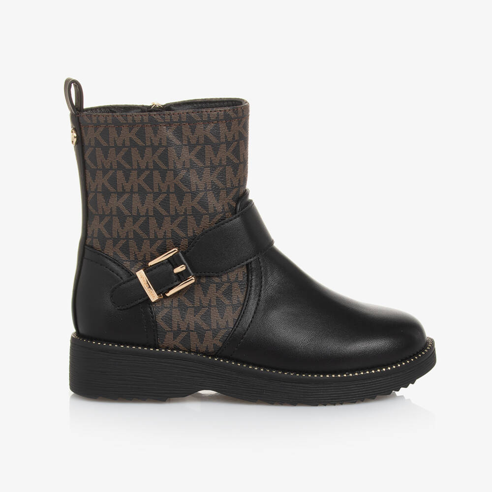 Michael Kors Kids-Girls Monogram Faux Leather Boots | Childrensalon Outlet