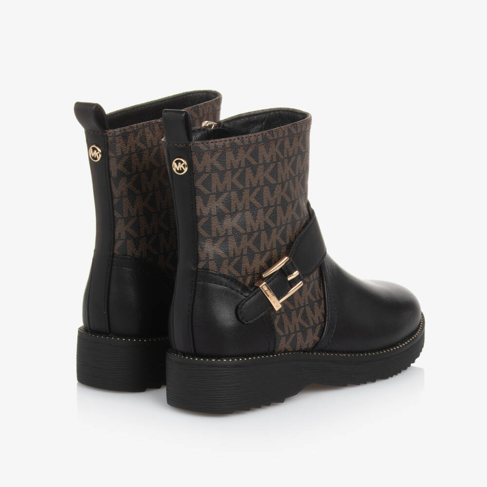 Michael Kors Kids-Girls Monogram Faux Leather Boots | Childrensalon Outlet