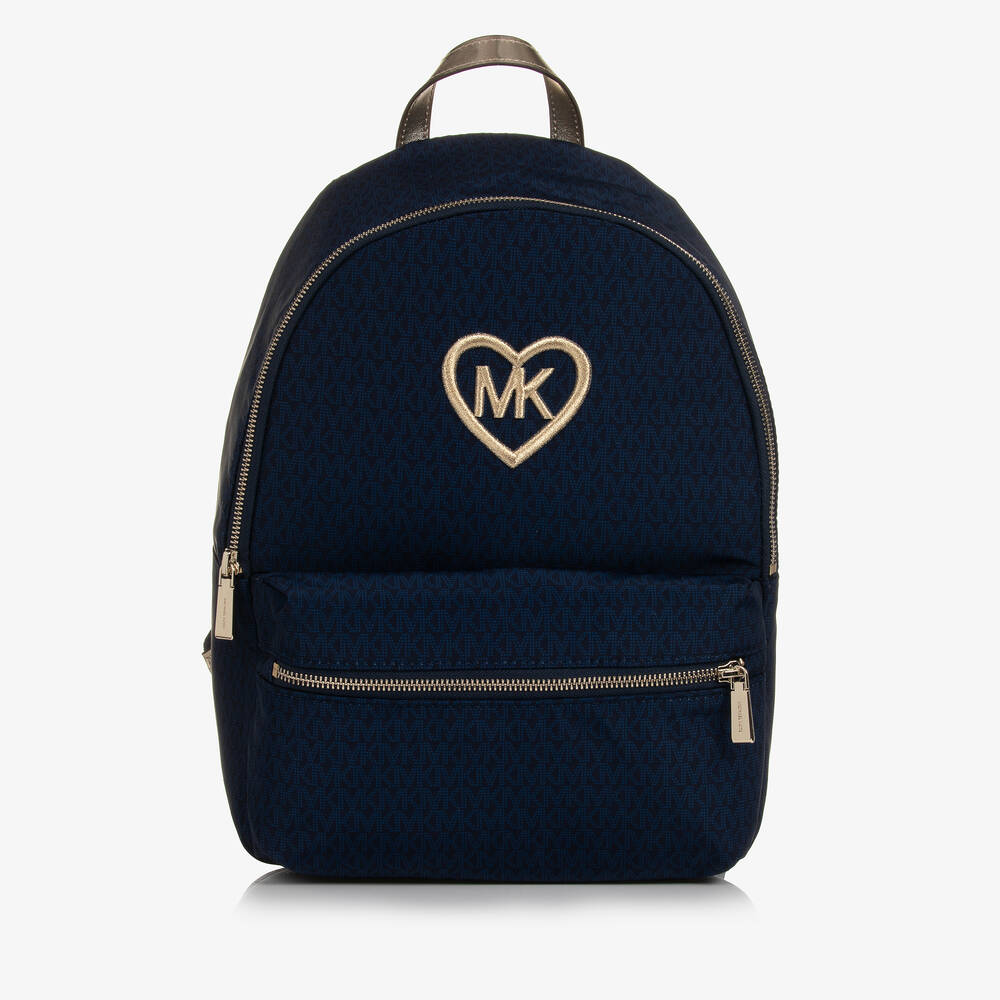 Michael Kors Kids - Girls Navy Blue & Gold Backpack | Childrensalon