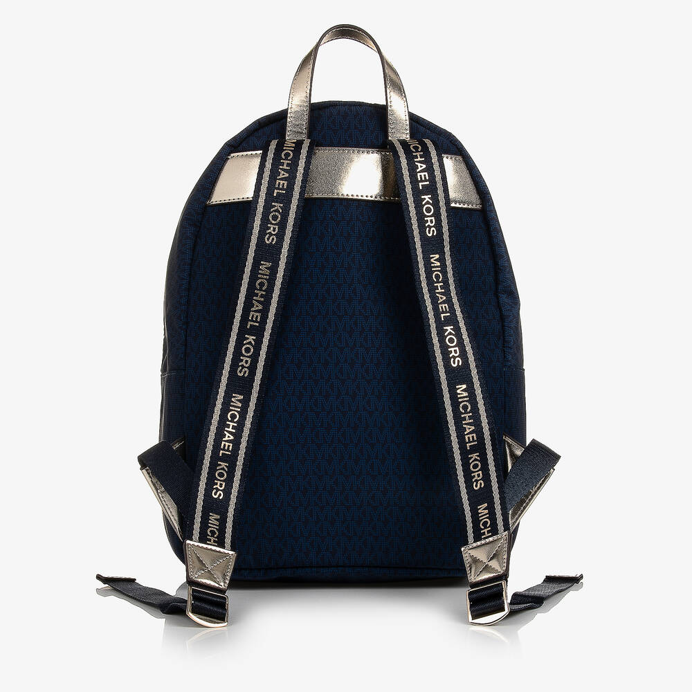 Michael Kors Kids-Girls Navy Blue & Gold Backpack | Childrensalon Outlet