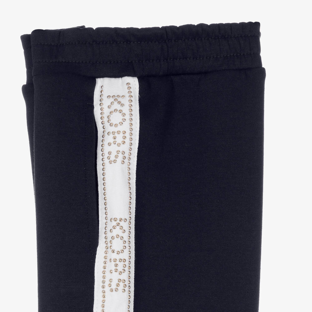 Michael Kors Kids-Girls Navy Blue Studded Joggers | Childrensalon Outlet