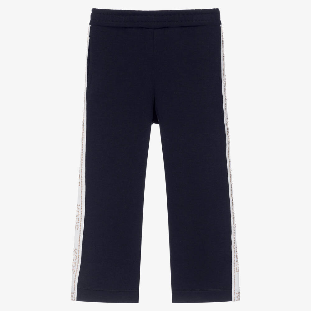 Michael Kors Kids - Girls Navy Blue Studded Joggers | Childrensalon