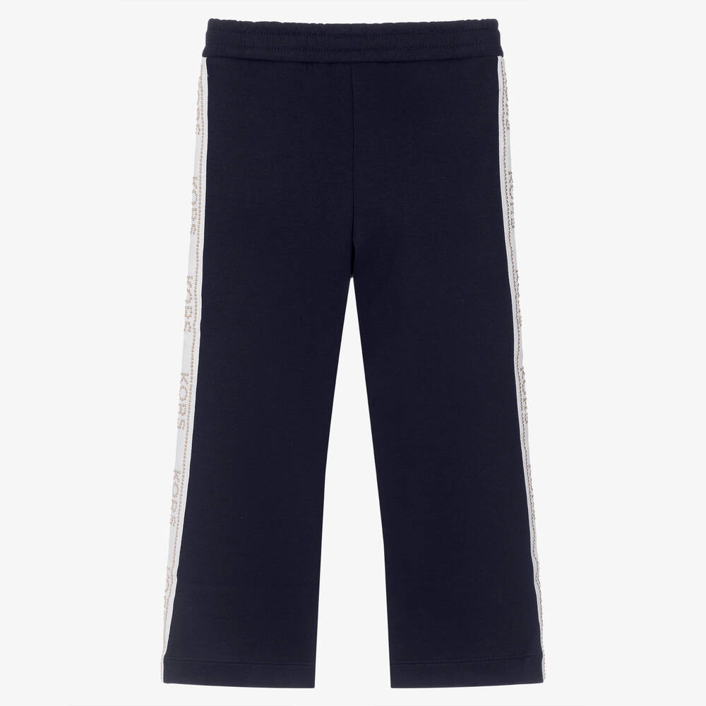 Michael Kors Kids-Girls Navy Blue Studded Joggers | Childrensalon Outlet