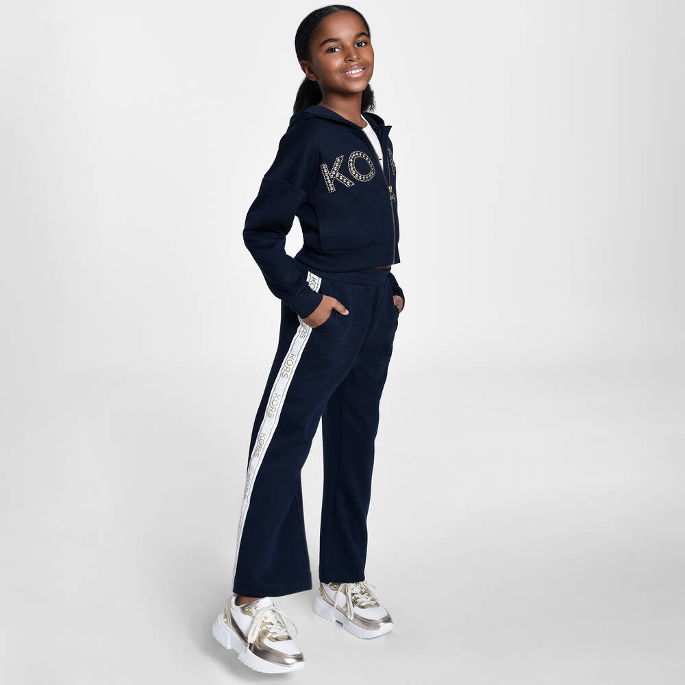 Girls navy top blue tracksuit