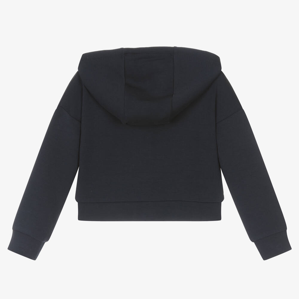 Michael Kors Kids Girls Navy Blue Studded Zip Up Hoodie Childrensalon Outlet