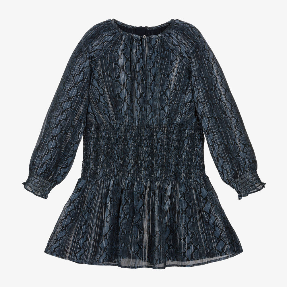Michael Kors Kids-Girls Navy Snake Pattern Dress | Childrensalon Outlet