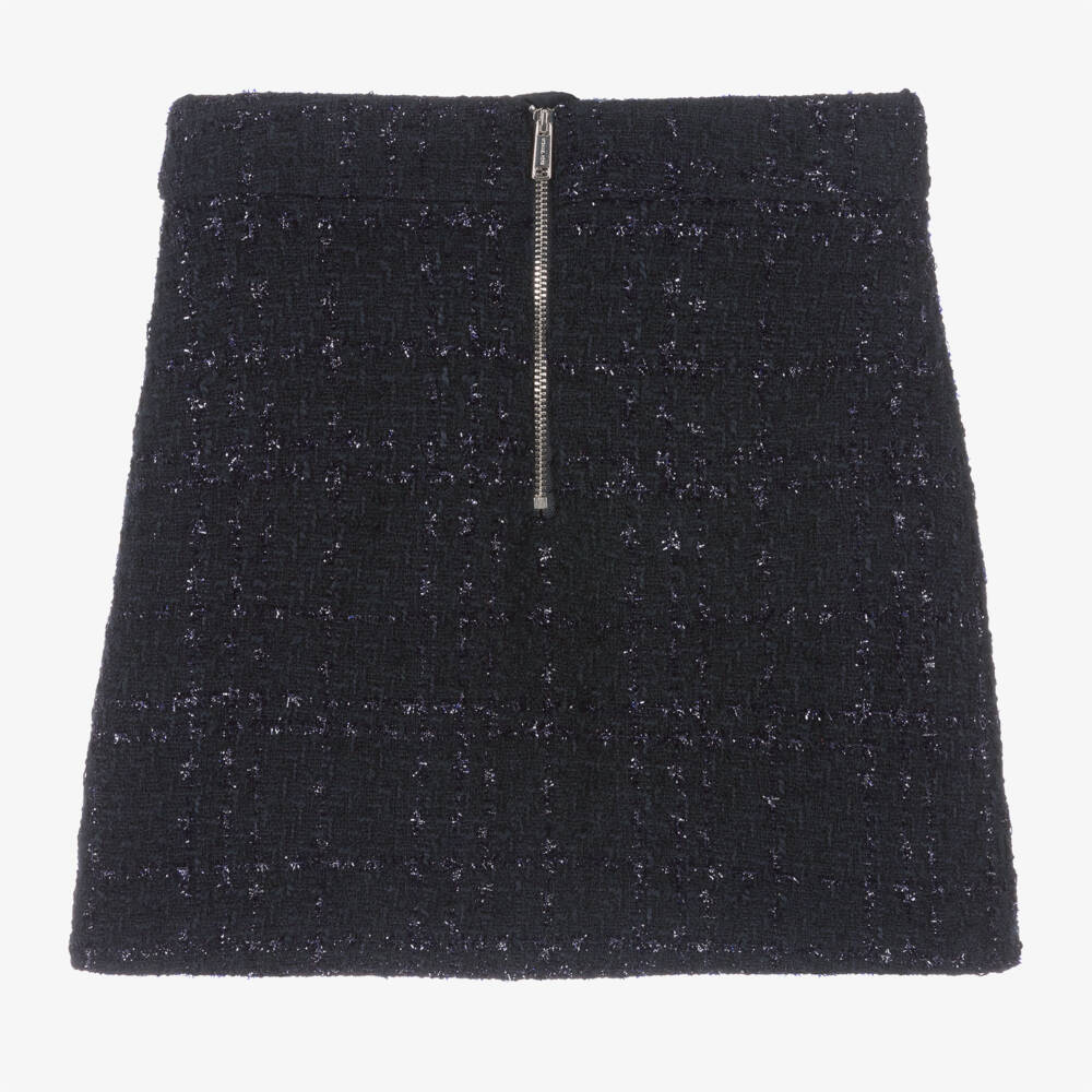 Michael Kors Kids-Girls Navy Tweed Sparkle Skirt | Childrensalon Outlet