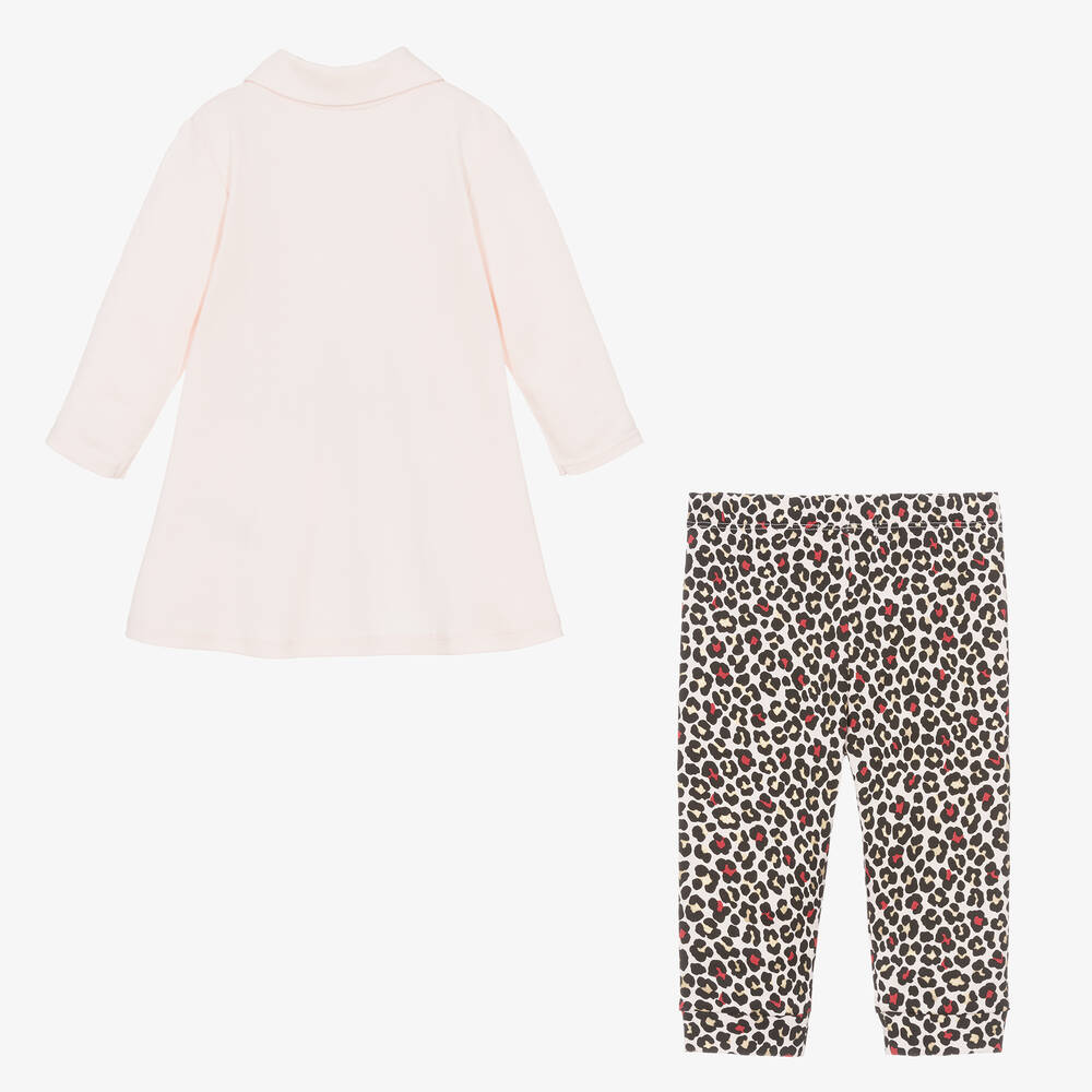 Michael Kors Kids-Girls Pink Animal Print Trouser Set | Childrensalon Outlet