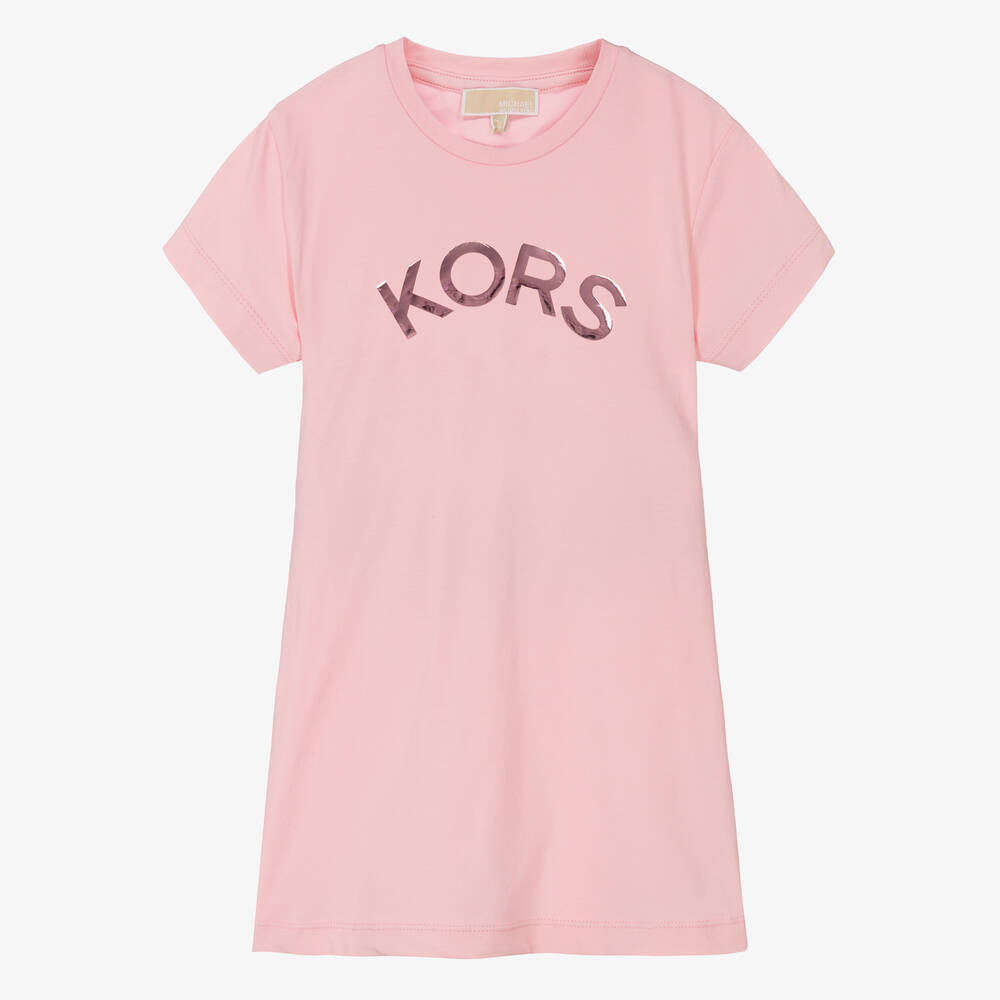 Michael Kors Kids - فستان قطن جيرسي لون زهري | Childrensalon