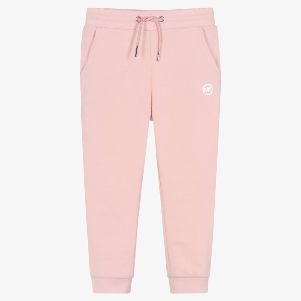 Michael Kors Kids Girls Pink Cotton Logo Joggers Childrensalon