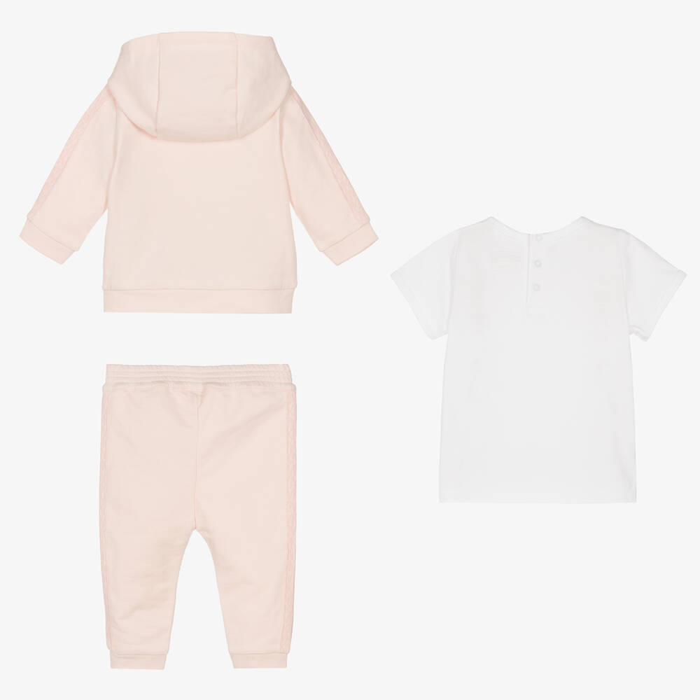 Michael Kors Kids-Girls Pink Cotton Tracksuit Set | Childrensalon Outlet