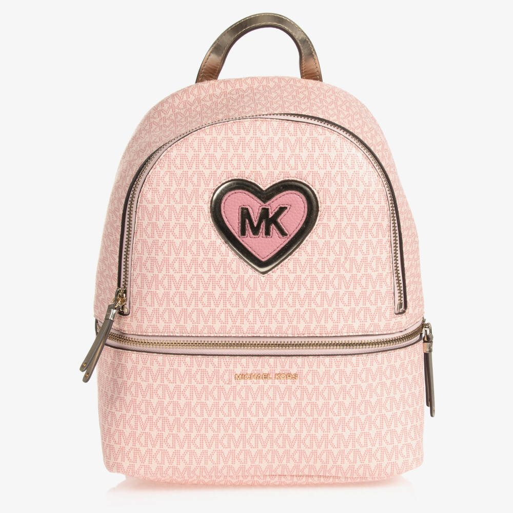 Michael Kors Kids-Girls Pink Logo Zippered Backpack | Childrensalon Outlet