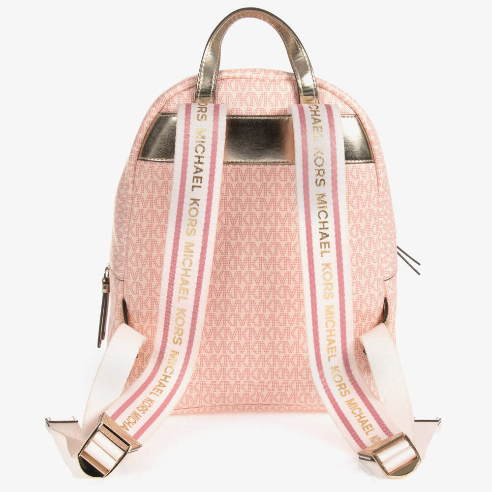 Michael Kors Kids-Girls Pink Logo Zippered Backpack | Childrensalon Outlet