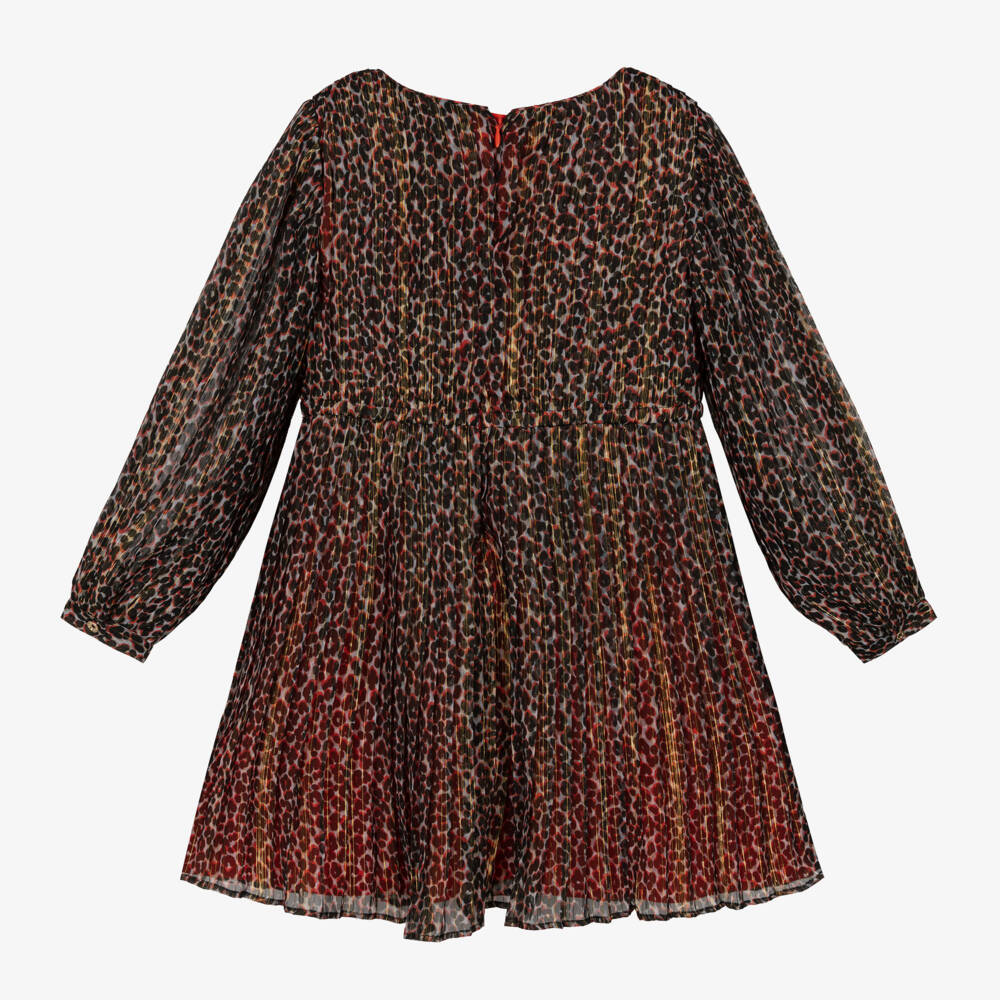 Michael Kors Kids-Girls Pleated Chiffon Leopard Dress | Childrensalon Outlet