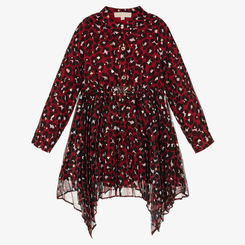 Michael kors red leopard dress hotsell
