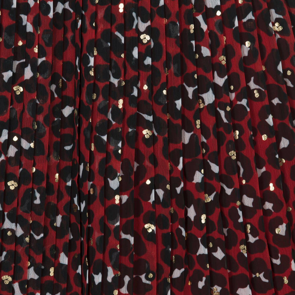 Michael Kors Kids-Girls Red Pleated Chiffon Skirt | Childrensalon Outlet