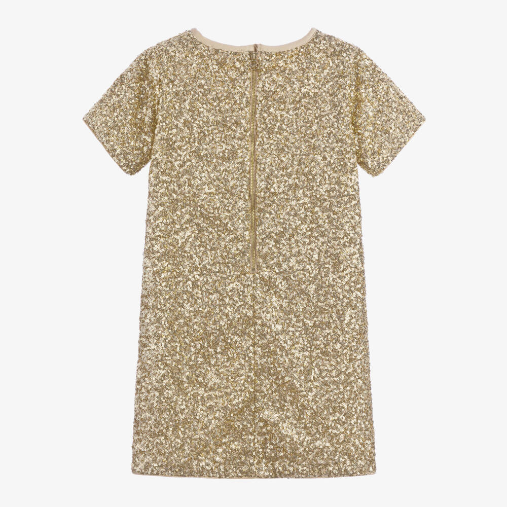 Michael Kors Kids-Girls Shimmering Golden Sequin Dress | Childrensalon Outlet