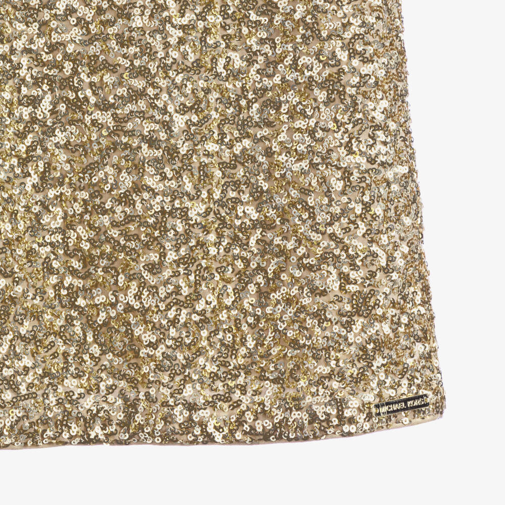 Michael Kors Kids-Girls Shimmering Golden Sequin Dress | Childrensalon Outlet