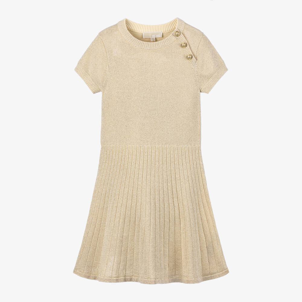 Michael Kors Kids-فستان بناتي لامع محبوك بكسرات | Childrensalon Outlet